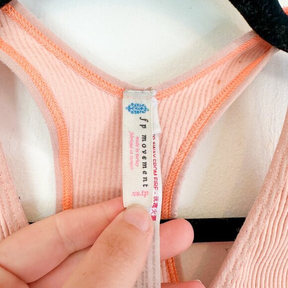 Free People Movement | Free Throw Crop Ribbed Athletic in Peaches Orange XSmall - Picture 5 of 5